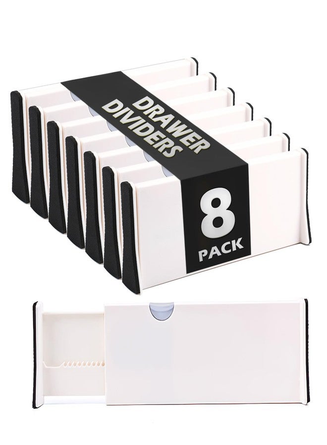 Kingrol 8 Pack Expandable Drawer Organizers Dividers with Nonslip Ends, Household Separators for Kitchen Utensils Dressers Clothes Craft Office Supplies - Image 1